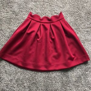 Red scallop top skirt